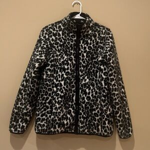 Lands' End Black and White Leopard Kids Puffer Jacket